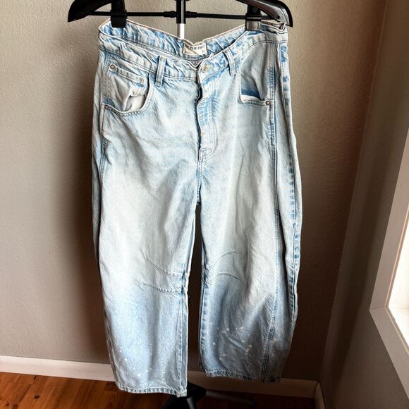 We The Free Good Lucky You Mid-Rise Barrel Jeans Women's Baggy Loose Fit Size 31 - Picture 2 of 10